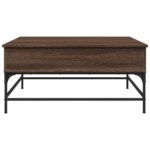 Table basse chêne marron 95x95x45 cm bois d'ingénierie et métal – Image 4