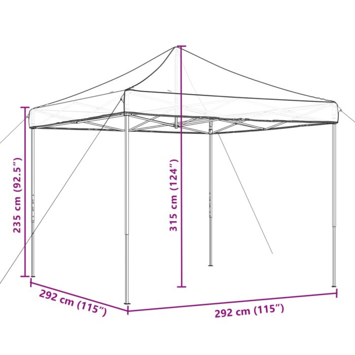 Tente de réception pliable escamotable orange 292x292x315 cm – Image 7