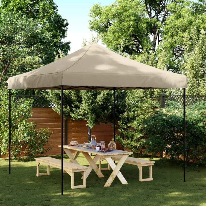 Tente de réception pliable escamotable taupe 292x292x315 cm – Image 1