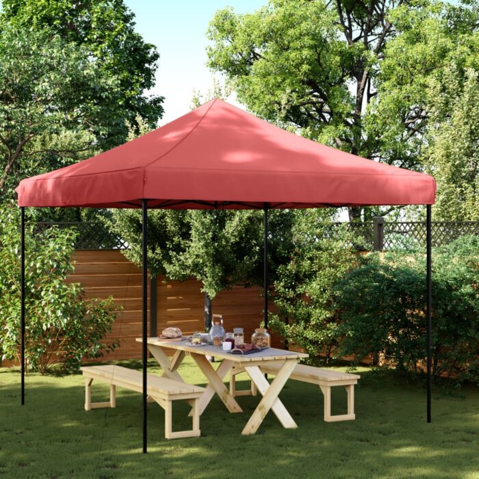 Tente de réception pliable escamotable bordeaux 292x292x315 cm – Image 1