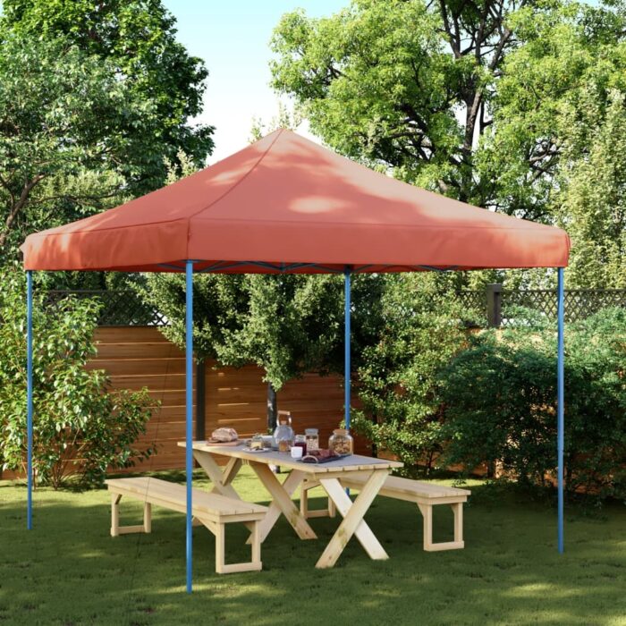 Tente réception pliable escamotable terre cuite 292x292x315 cm – Image 1