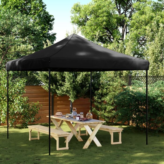 Tente de réception pliable escamotable noir 292x292x315 cm – Image 1