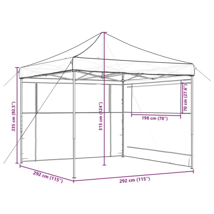 Tente de réception pliable escamotable avec 2 parois latérales – Image 7