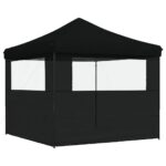Tente de réception pliable escamotable 2 parois latérales noir – Image 3