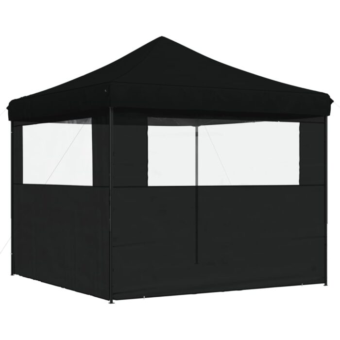 Tente de réception pliable escamotable 2 parois latérales noir – Image 3