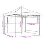 Tente de réception pliable escamotable 2 parois latérales noir – Image 7