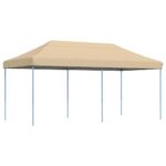 Tente de réception pliable escamotable beige 580x292x315 cm – Image 3