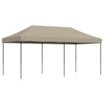 Tente de réception pliable escamotable taupe 580x292x315 cm – Image 3