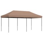 Tente de réception pliable escamotable marron 580x292x315 cm – Image 3