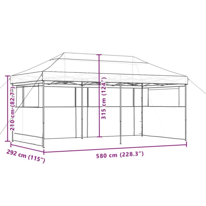 Tente de réception pliable escamotable avec 3 parois latérales – Image 7