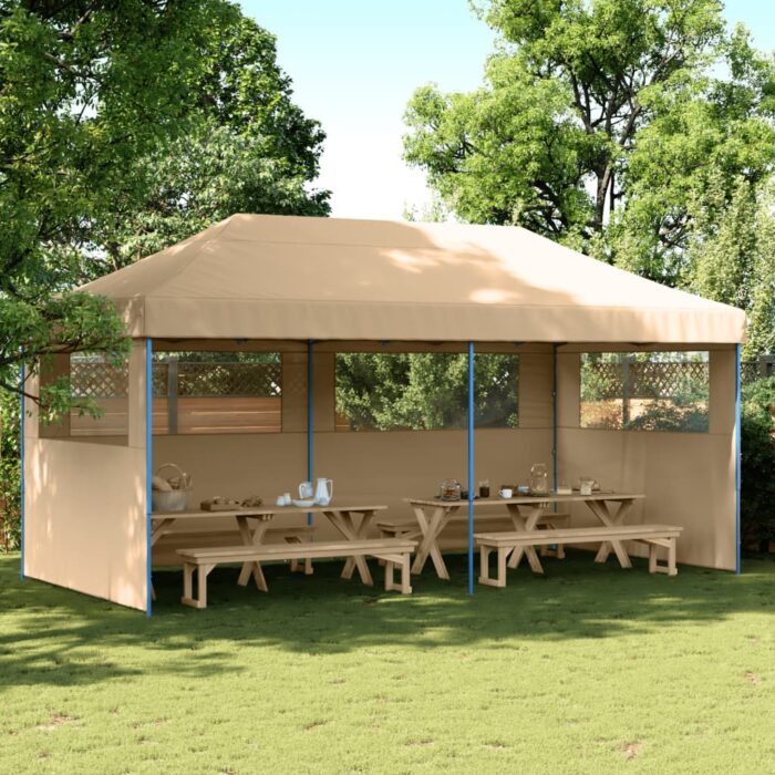 Tente de réception pliable escamotable avec 3 parois latérales – Image 1