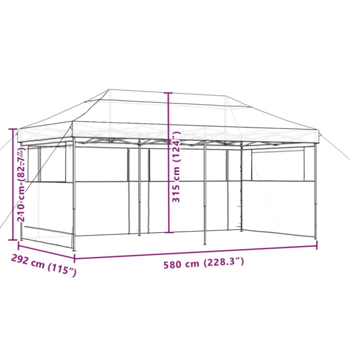 Tente de réception pliable escamotable avec 3 parois latérales – Image 7