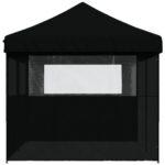 Tente de réception pliable escamotable 3 parois latérales noir – Image 2