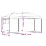 Tente de réception pliable escamotable 4 parois latérales taupe – Image 8