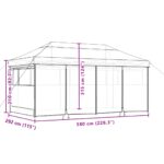 Tente de réception pliable escamotable 4 parois latérales noir – Image 8