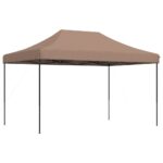 Tente de réception pliable escamotable marron 440x292x315 cm – Image 3
