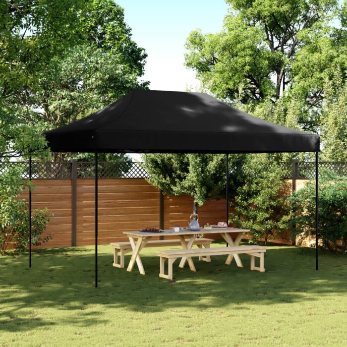 Tente de réception pliable escamotable noir 440x292x315 cm – Image 1