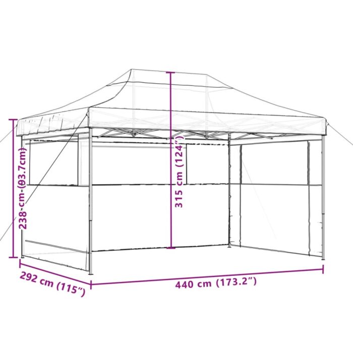 Tente de réception pliable escamotable avec 3 parois latérales – Image 7