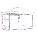 Tente de réception pliable escamotable 3 parois latérales noir – Image 7