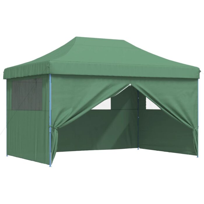 Tente de réception pliable escamotable 4 parois latérales vert – Image 5