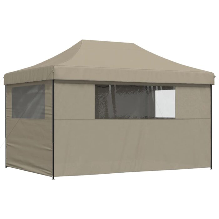 Tente de réception pliable escamotable 4 parois latérales taupe – Image 3