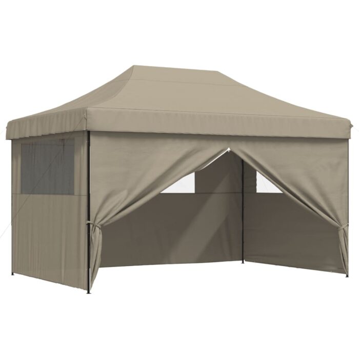 Tente de réception pliable escamotable 4 parois latérales taupe – Image 5