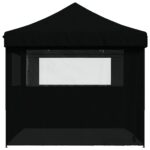 Tente de réception pliable escamotable 4 parois latérales noir – Image 2