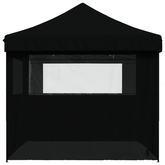 Tente de réception pliable escamotable 4 parois latérales noir – Image 2