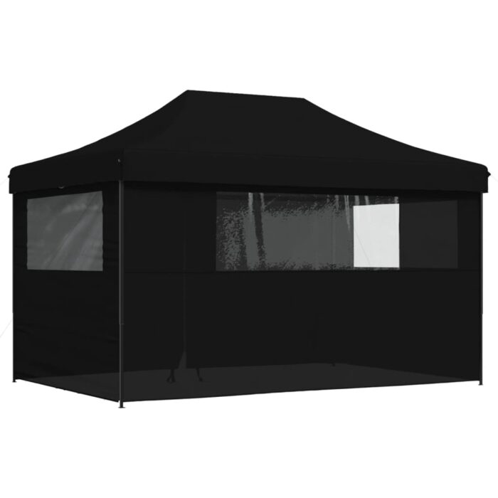 Tente de réception pliable escamotable 4 parois latérales noir – Image 3