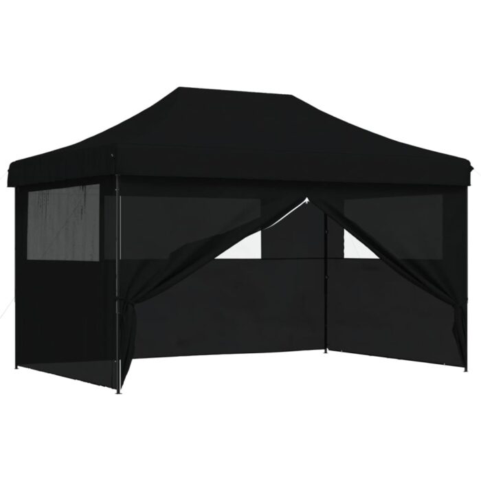 Tente de réception pliable escamotable 4 parois latérales noir – Image 5