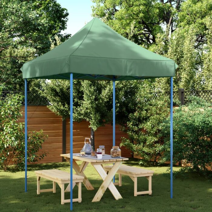 Tente de réception pliable escamotable vert 200x200x306 cm – Image 1
