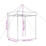 Tente de réception pliable escamotable taupe 200x200x306 cm – Image 7