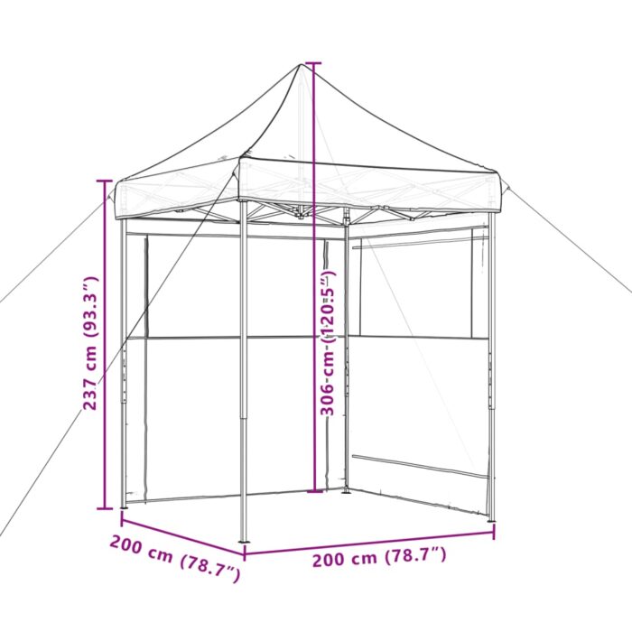 Tente de réception pliable escamotable avec 2 parois latérales – Image 7