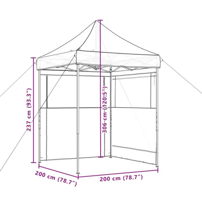 Tente de réception pliable escamotable avec 2 parois latérales – Image 7
