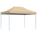 Tente de réception pliable escamotable beige 410x279x315 cm – Image 3