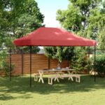 Tente de réception pliable escamotable bordeaux 410x279x315 cm