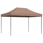 Tente de réception pliable escamotable marron 410x279x315 cm – Image 3