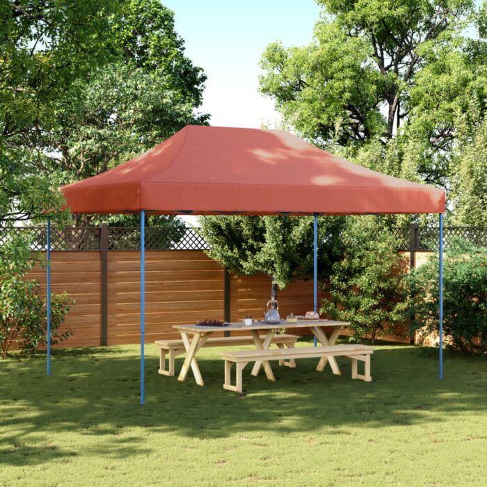 Tente réception pliable escamotable terre cuite 410x279x315 cm – Image 1