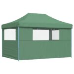 Tente de réception pliable escamotable 3 parois latérales vert – Image 3