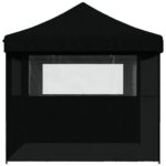Tente de réception pliable escamotable 3 parois latérales noir – Image 2