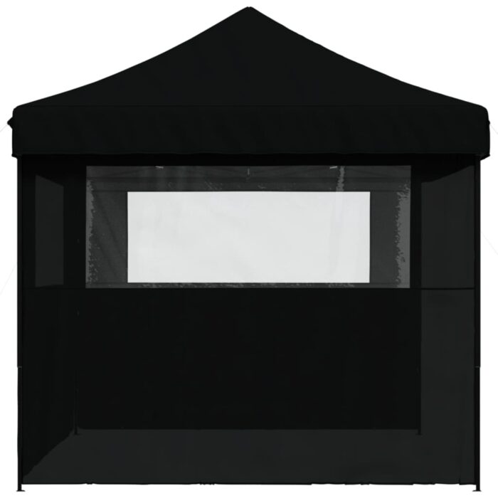 Tente de réception pliable escamotable 3 parois latérales noir – Image 2