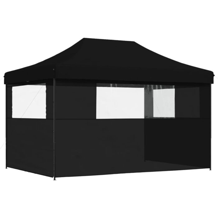Tente de réception pliable escamotable 3 parois latérales noir – Image 3