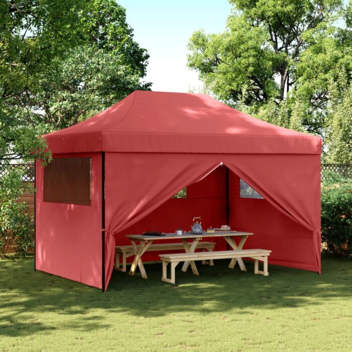 Tente de réception pliable escamotable avec 4 parois latérales – Image 1