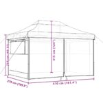 Tente de réception pliable escamotable 4 parois latérales noir – Image 8