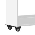 Armoire avec roues blanc 60x22x79 cm bois d'ingénierie – Image 6