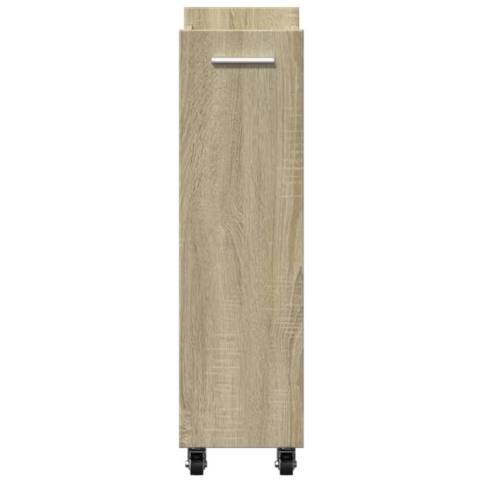 Armoire avec roues chêne sonoma 60x22x79 cm bois d'ingénierie – Image 4