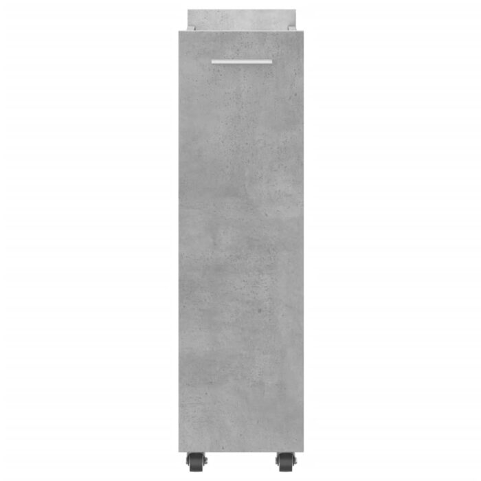 Armoire avec roues gris béton 60x22x79 cm bois d'ingénierie – Image 4