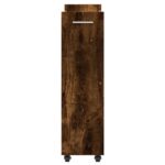 Armoire avec roues chêne fumé 60x22x79 cm bois d'ingénierie – Image 4
