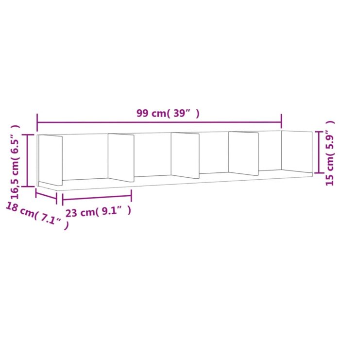 Armoire murale gris béton 99x18x16,5 cm bois d'ingénierie – Image 8