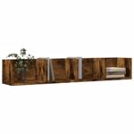 Armoires murales 2pcs chêne fumé 99x18x16,5cm bois d'ingénierie – Image 2